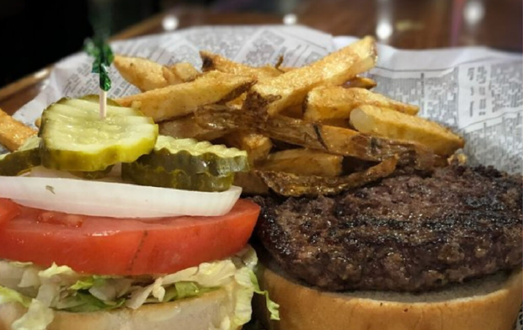 Burger Basket with Fries Bradford Pub n Grub