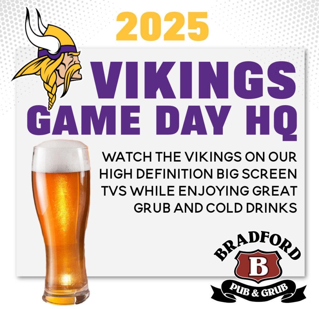 Watch MN Vikings Football at Bradford Pub in Cambridge